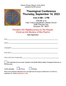 Theological Conference Registration